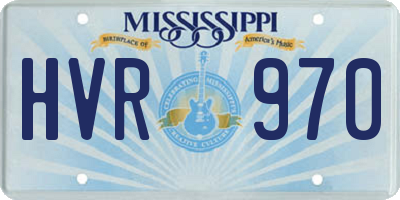 MS license plate HVR970