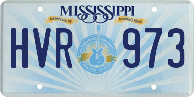 MS license plate HVR973