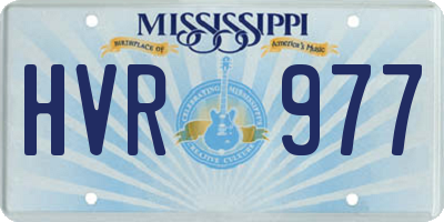 MS license plate HVR977