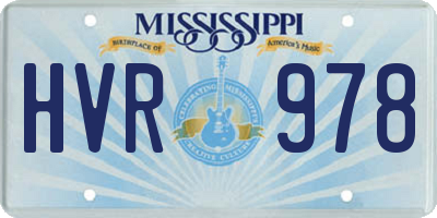 MS license plate HVR978