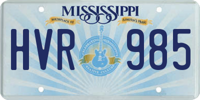 MS license plate HVR985