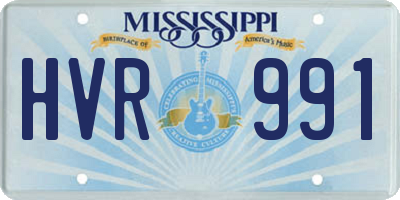 MS license plate HVR991