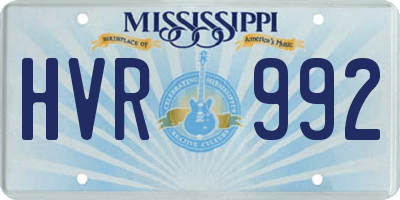 MS license plate HVR992
