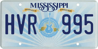 MS license plate HVR995