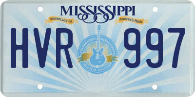 MS license plate HVR997