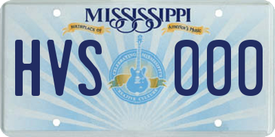 MS license plate HVS000