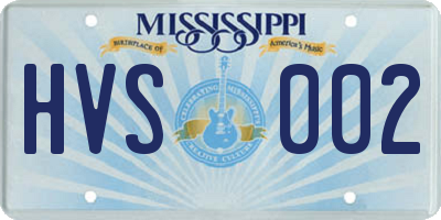 MS license plate HVS002