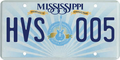 MS license plate HVS005