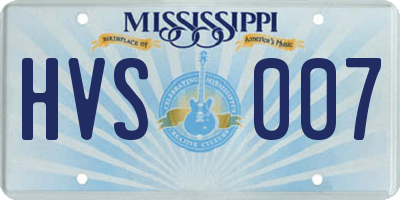 MS license plate HVS007