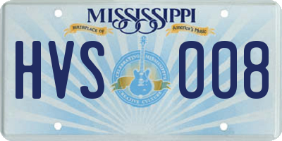 MS license plate HVS008