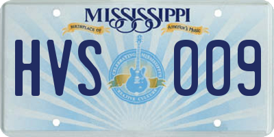 MS license plate HVS009