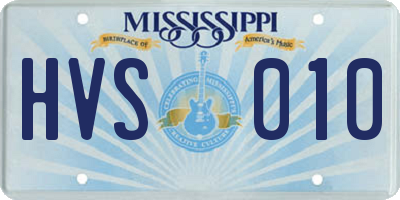 MS license plate HVS010