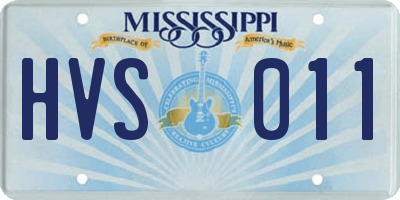 MS license plate HVS011