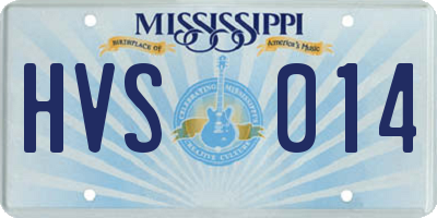 MS license plate HVS014