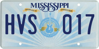 MS license plate HVS017