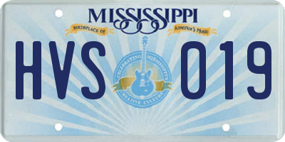 MS license plate HVS019