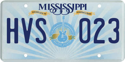 MS license plate HVS023