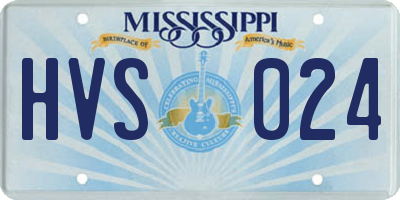 MS license plate HVS024