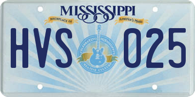 MS license plate HVS025