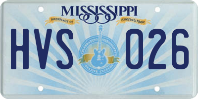 MS license plate HVS026