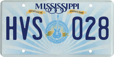 MS license plate HVS028