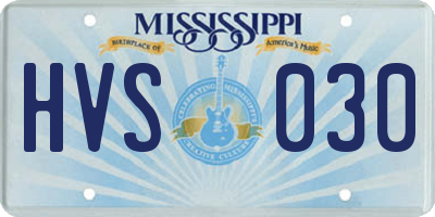 MS license plate HVS030