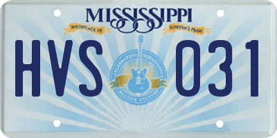 MS license plate HVS031