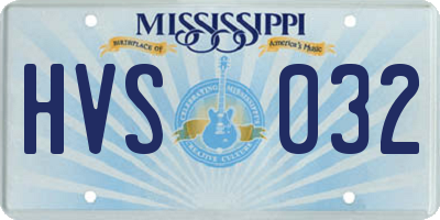 MS license plate HVS032
