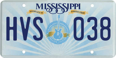 MS license plate HVS038