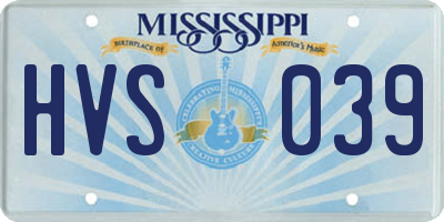 MS license plate HVS039