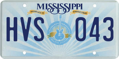 MS license plate HVS043