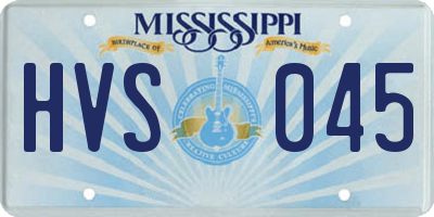 MS license plate HVS045