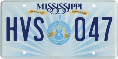 MS license plate HVS047