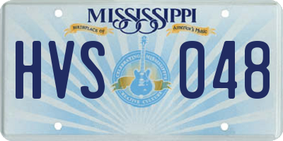 MS license plate HVS048