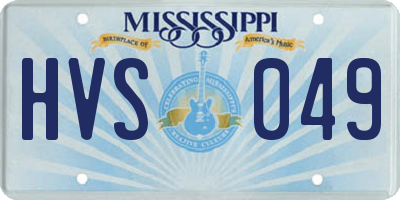 MS license plate HVS049