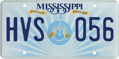 MS license plate HVS056