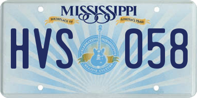 MS license plate HVS058