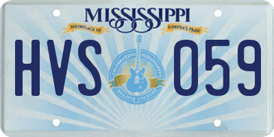 MS license plate HVS059