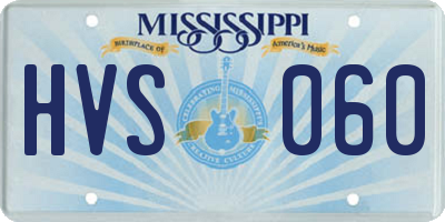MS license plate HVS060
