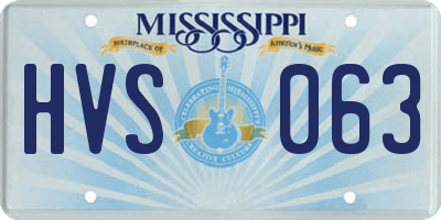 MS license plate HVS063