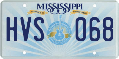 MS license plate HVS068