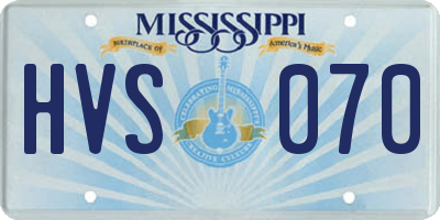 MS license plate HVS070