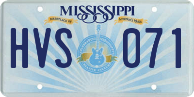 MS license plate HVS071