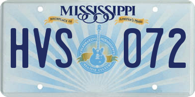 MS license plate HVS072