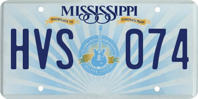 MS license plate HVS074