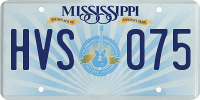 MS license plate HVS075