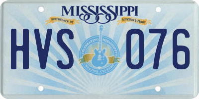 MS license plate HVS076
