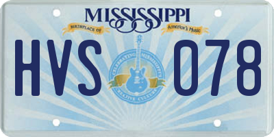 MS license plate HVS078