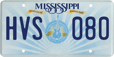 MS license plate HVS080