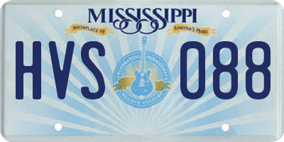 MS license plate HVS088